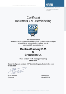 Certificaat Keurmerk ZZP-Bemiddeling NBBU